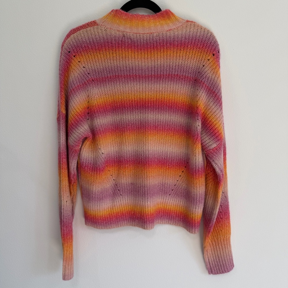 NWT Rebecca Minkoff Rainbow Stripe Sweater Colorful Soft Knit Pullover Size L - Picture 5 of 8